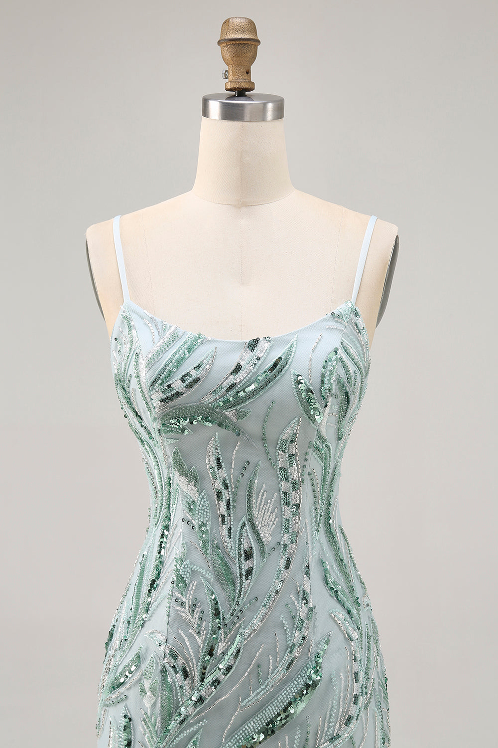 Sparkly Green Tight Beaded Short Homecoming Dress with Sequins