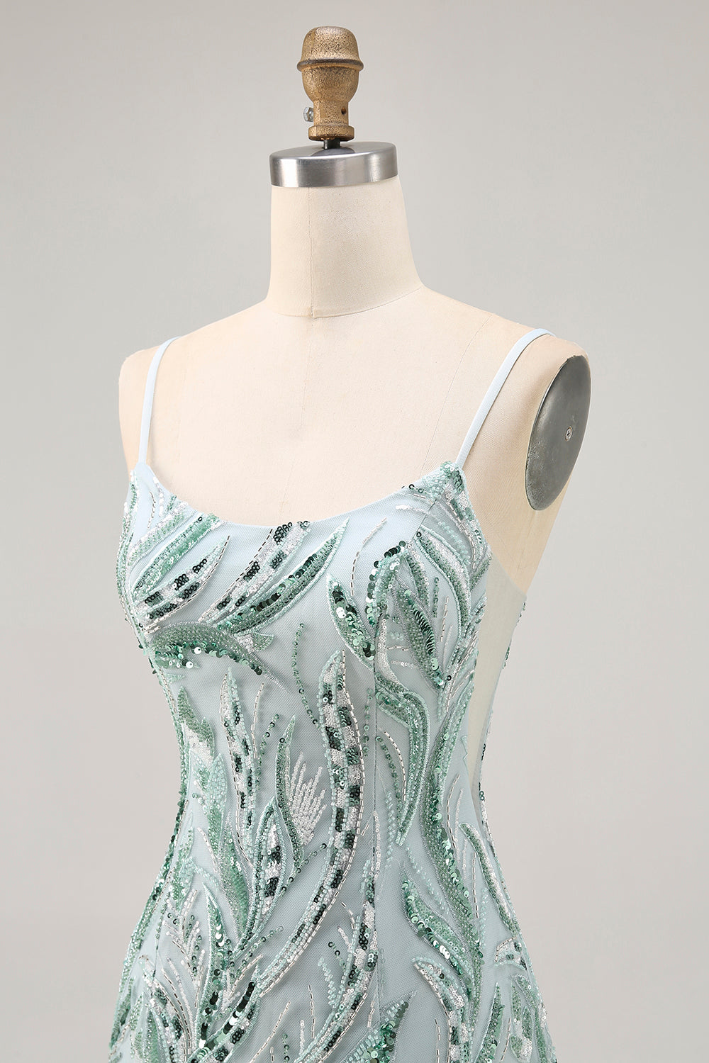 Sparkly Green Tight Beaded Short Homecoming Dress with Sequins