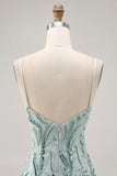 Sparkly Green Tight Beaded Short Homecoming Dress with Sequins