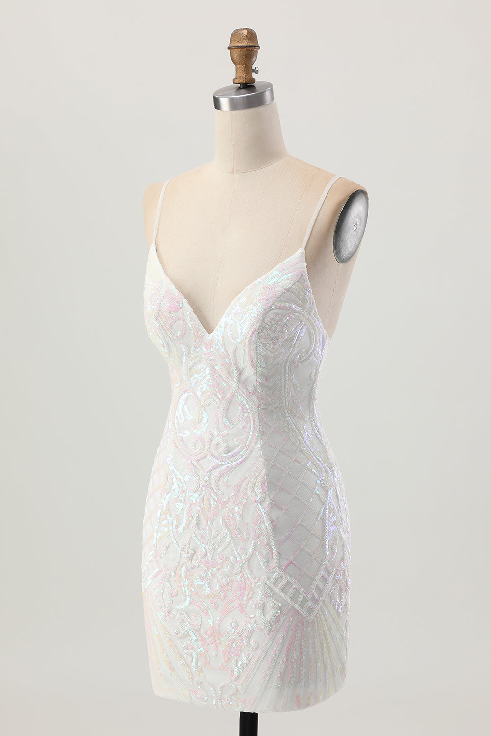 Zapakasa Women Sparkly White Sequin Short Homecoming Dress Spaghetti Straps Bodycon Cocktail Dress Zapakasa Women Sparkly White Sequin Short Homecoming Dress Spaghetti Straps Bodycon Cocktail Dress