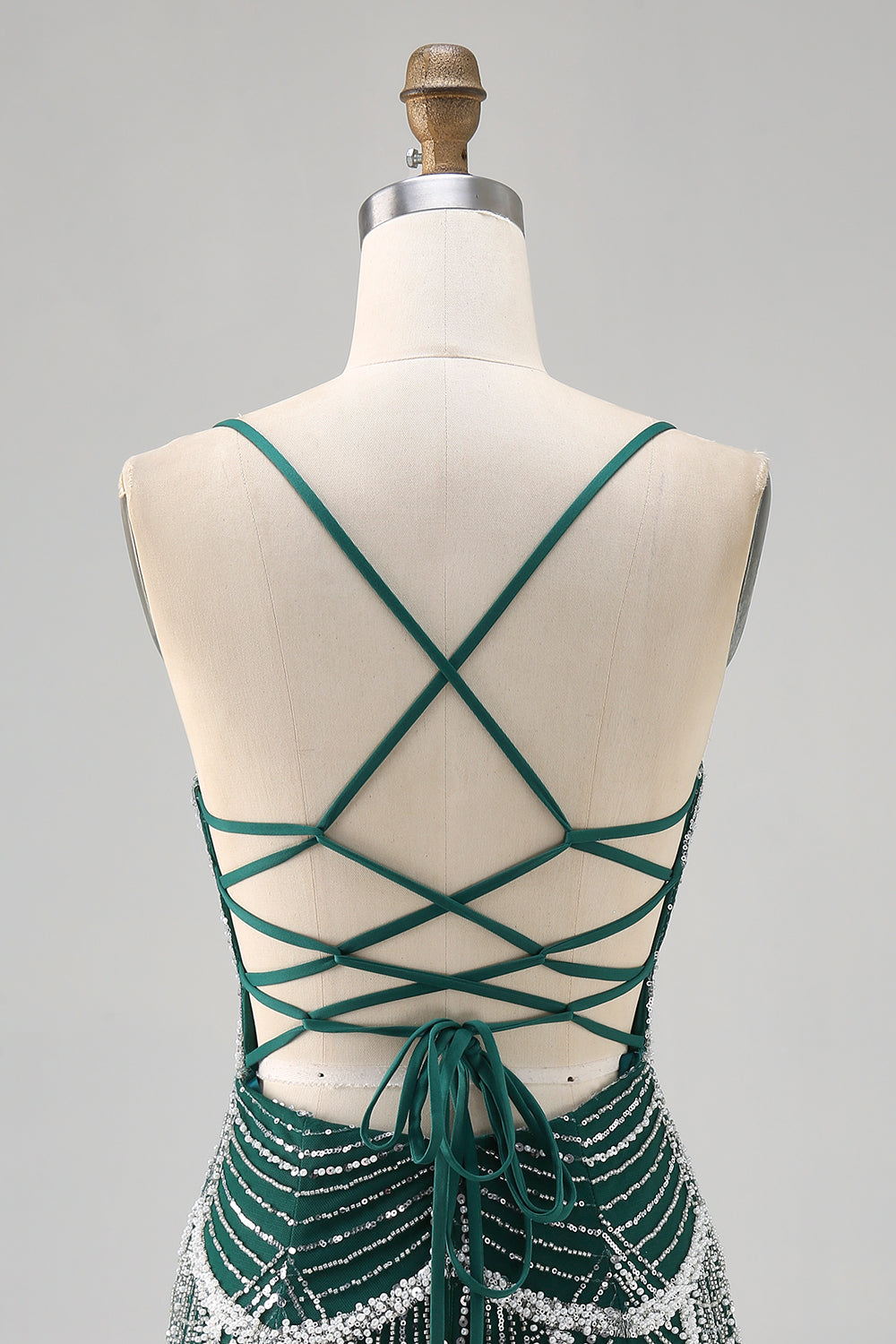 Sparkly Dark Green Short Tight Homecoming Dress with Beading