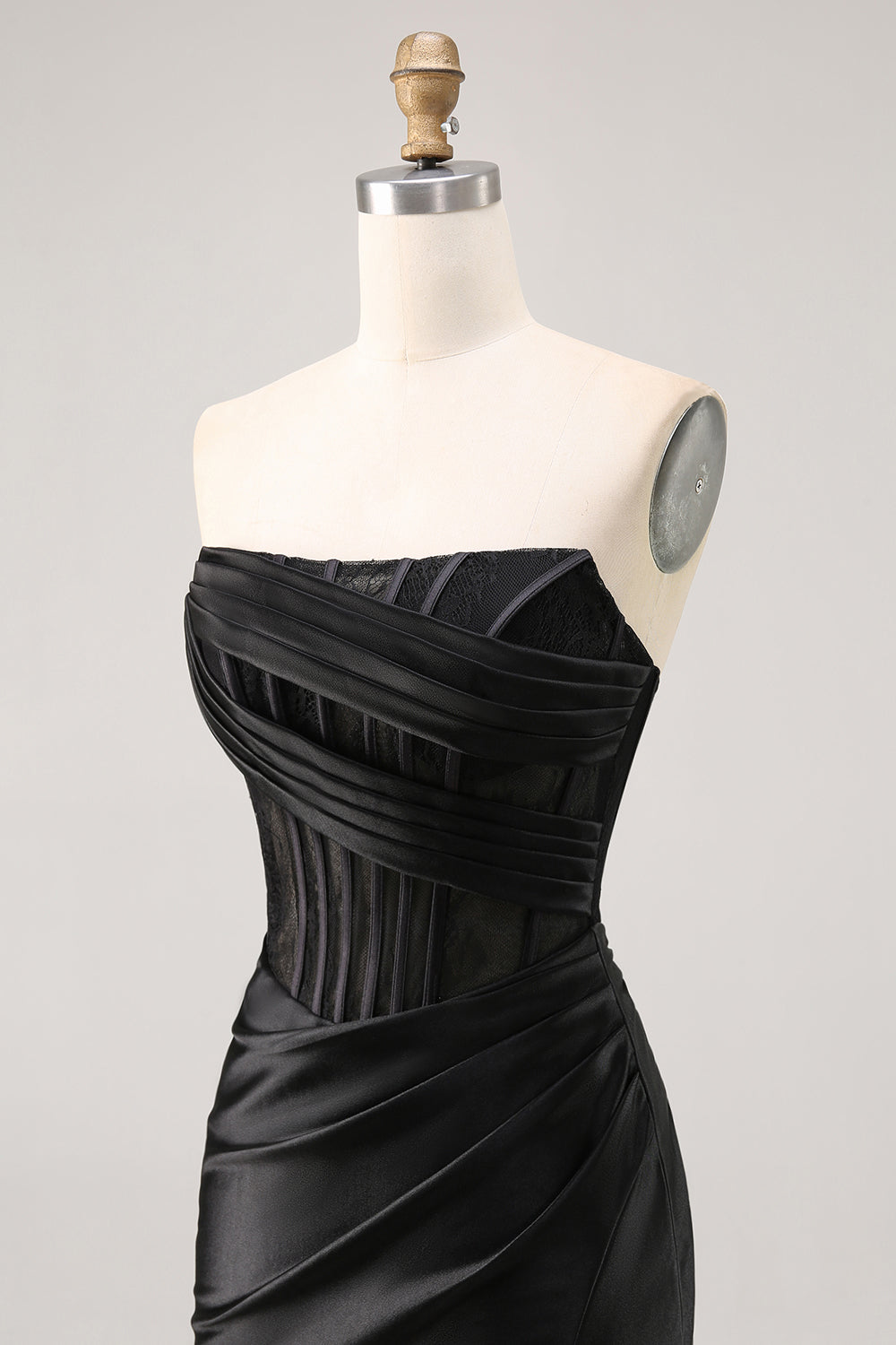 Pink Corset Satin Ruched Strapless Short Homecoming Dress