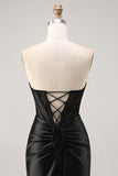 Pink Corset Satin Ruched Strapless Short Homecoming Dress