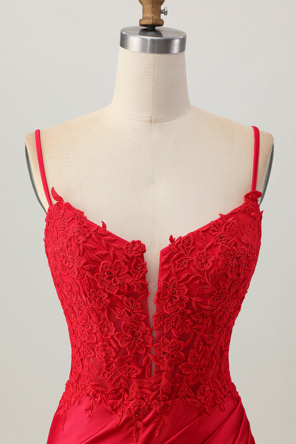 Dark Red Satin Corset Short Tight Homecoming Dress with Lace
