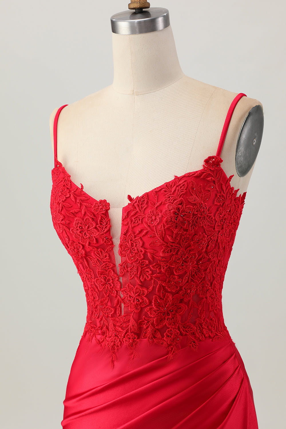 Dark Red Satin Corset Short Tight Homecoming Dress with Lace