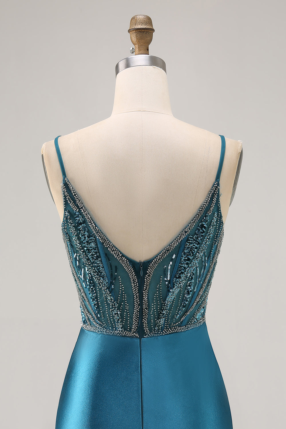 Sparkly Peacock Blue Tight Short Corset Homecoming Dress with Beading