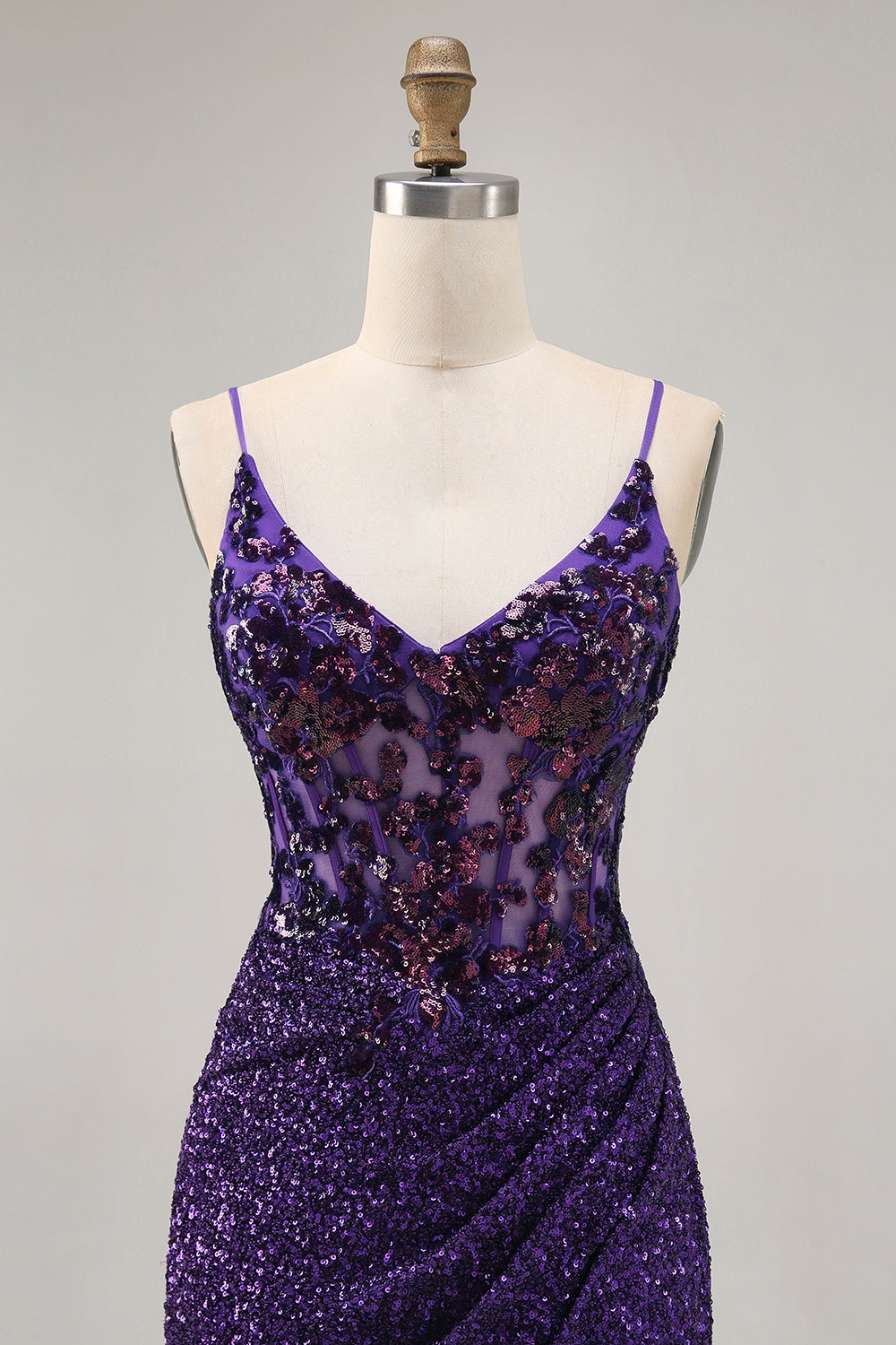 deep purple cocktail dress For Sale Luxury Purple High Slit Long Cocktail Party Dress SH022