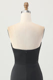 Sparkly Black Corset Strapless Tight Short Homecoming Dress with Sequins