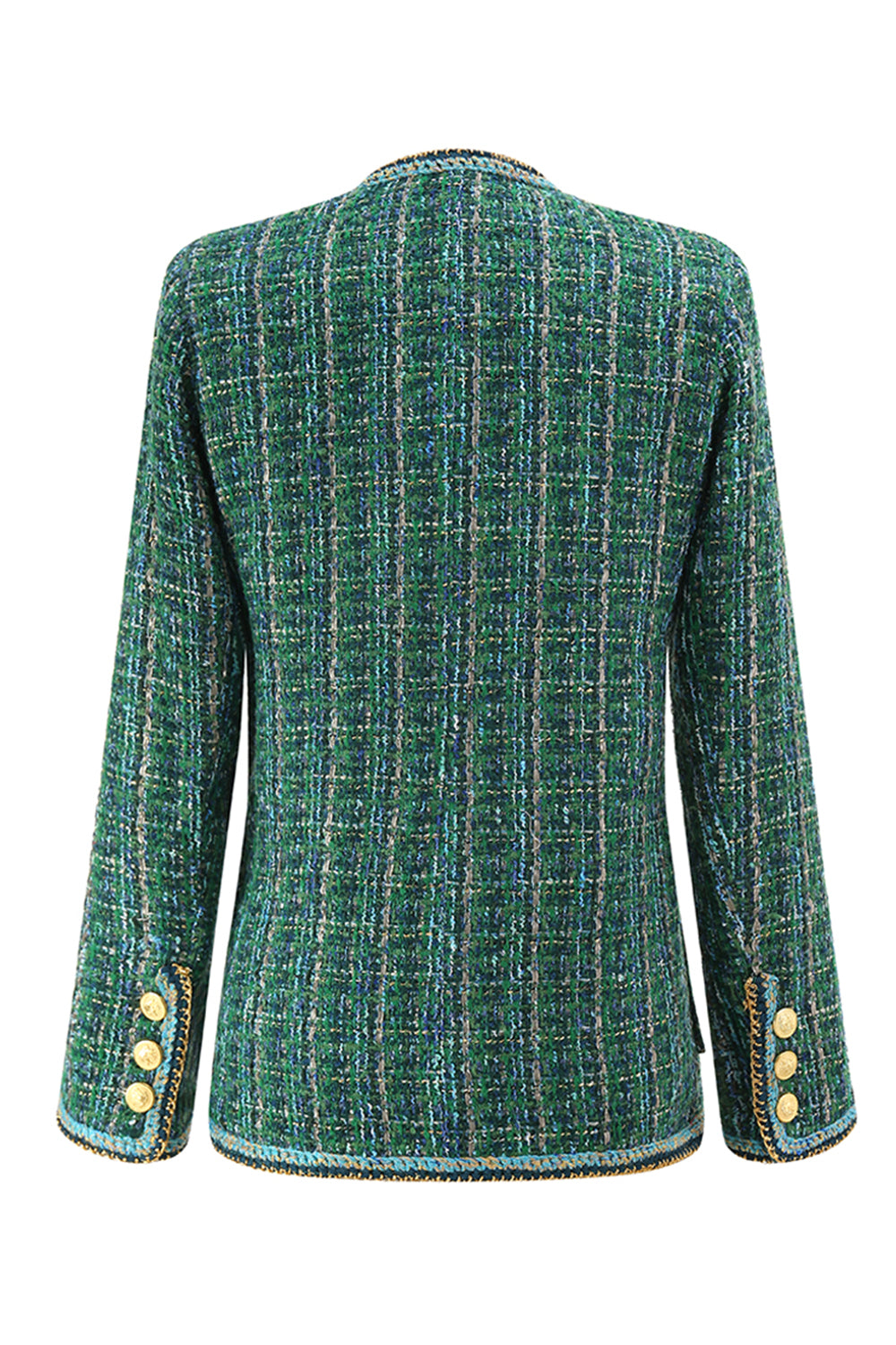 Dark Green Tweed Plaid 2 Piece Women Prom Suits