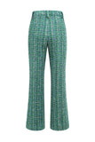 Dark Green Tweed Plaid 2 Piece Women Prom Suits