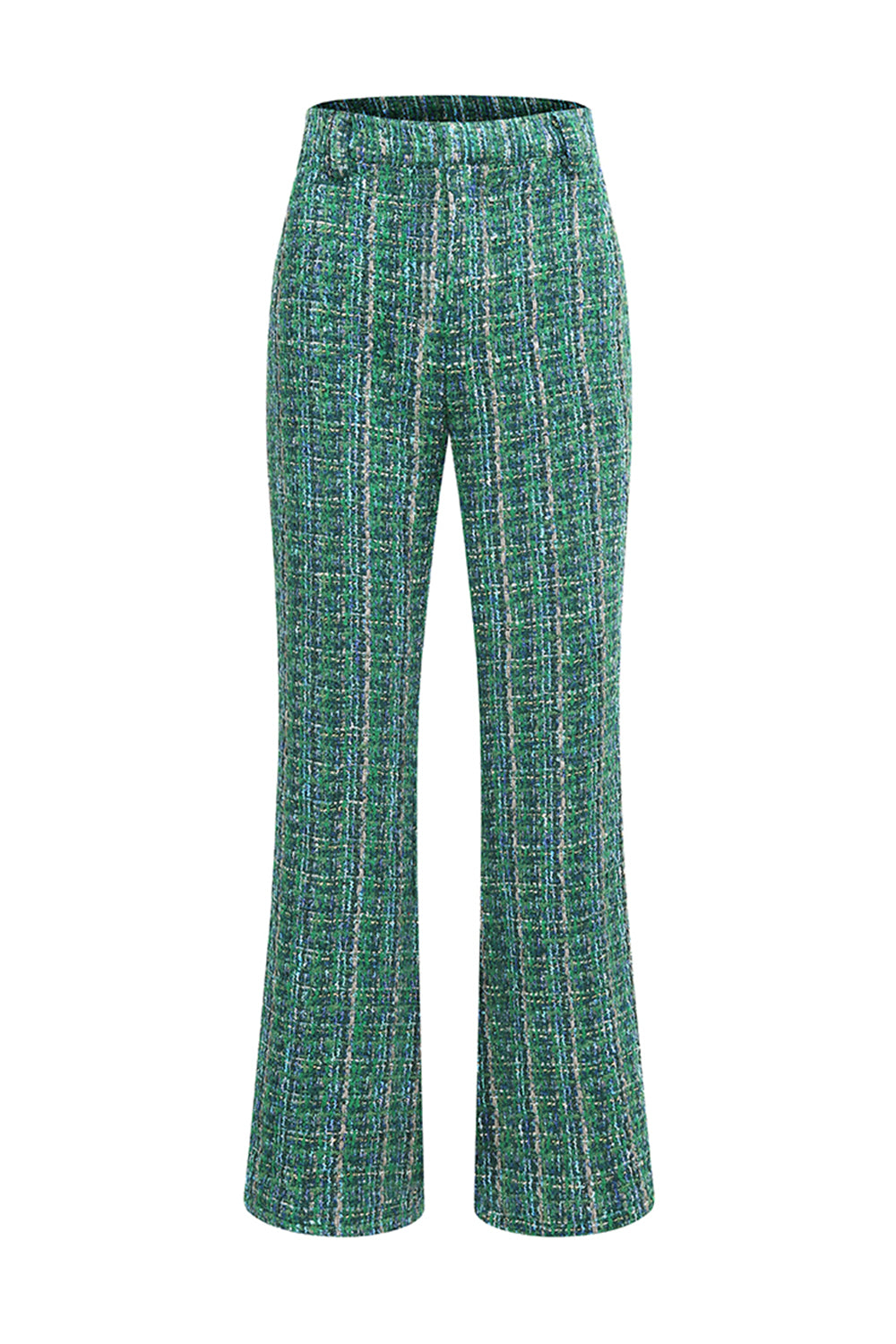 Dark Green Tweed Plaid 2 Piece Women Prom Suits