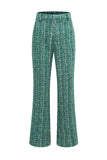 Dark Green Tweed Plaid 2 Piece Women Prom Suits