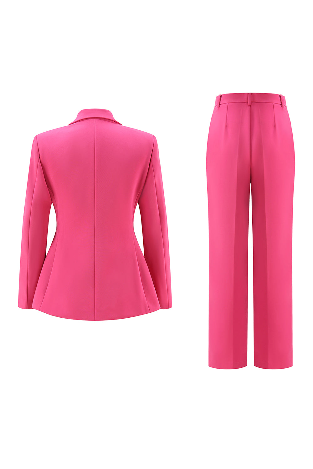 Fuchsia 2 Piece Double Breasted Women Prom Suits