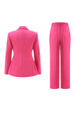 Fuchsia 2 Piece Double Breasted Women Prom Suits