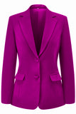 Dark Fuchsia Notched Lapel 2 Piece Women Prom Suits