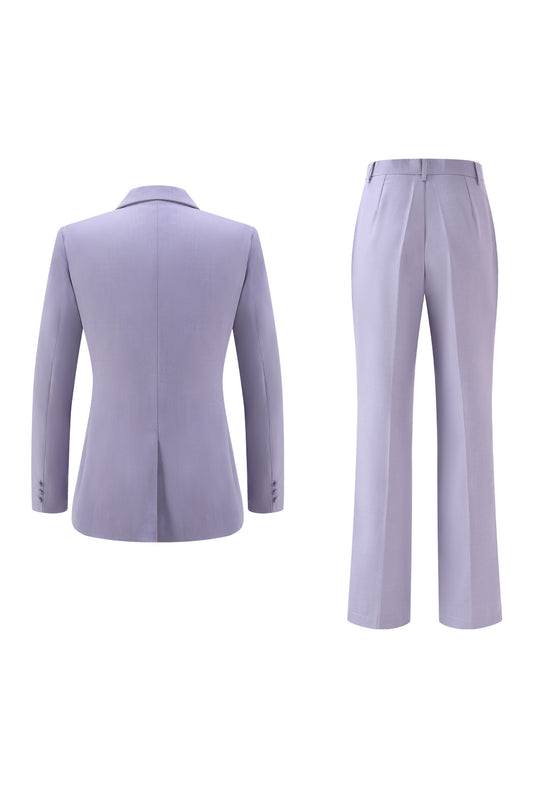 Lilac 2 Piece Peak Lapel Women Prom Suits with Sash