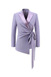 Lilac 2 Piece Peak Lapel Women Prom Suits with Sash