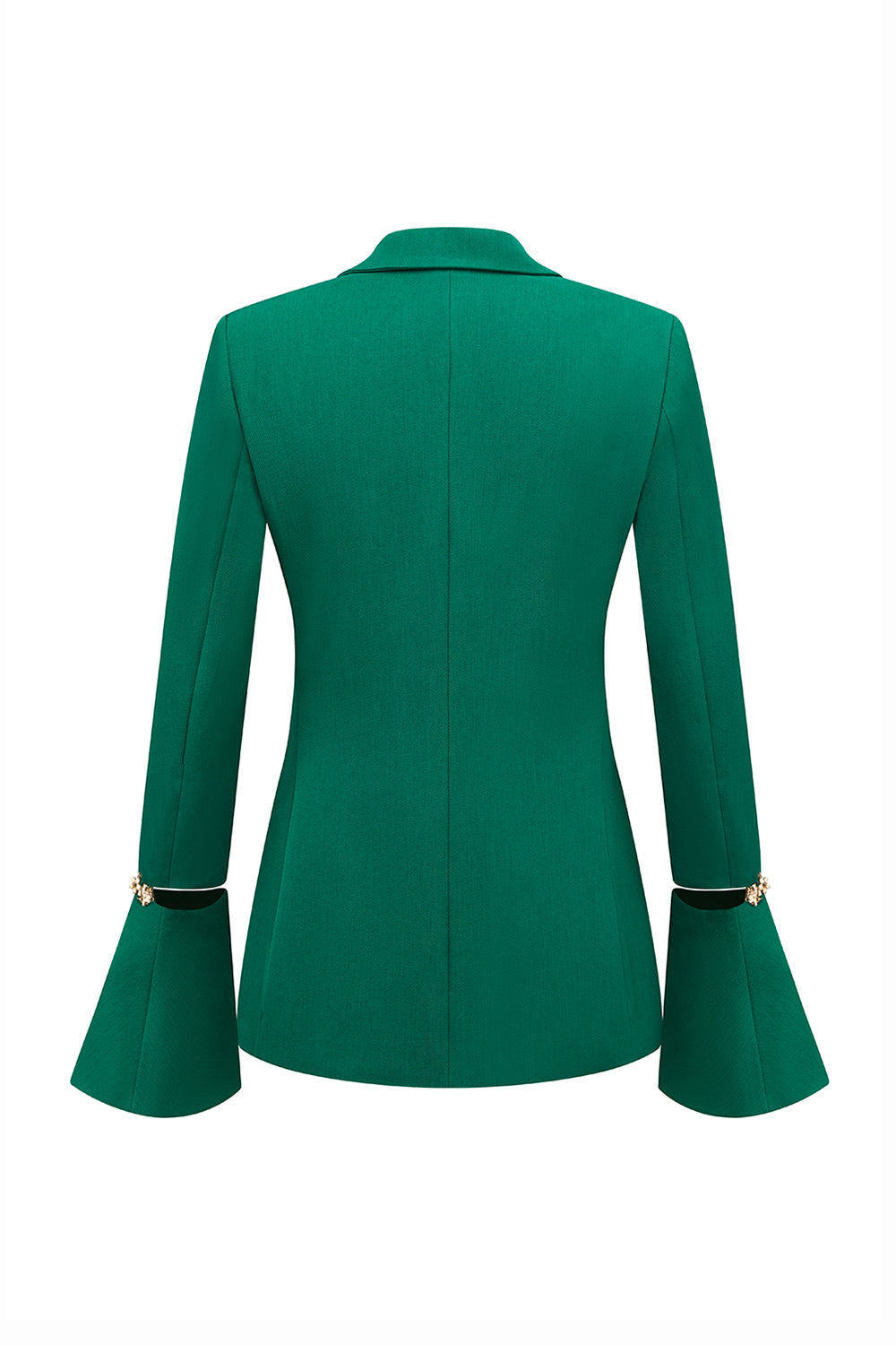 Dark Green Peak Lapel 2 Piece Double Breasted Prom Suits with Pearls