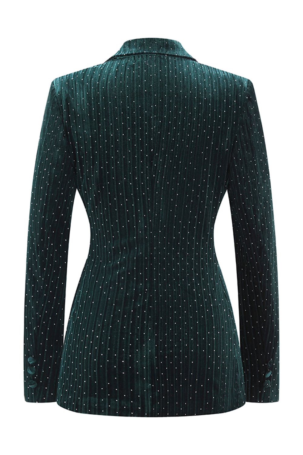 Sparkly Dark Green Peak Lapel 2 Piece Women Prom Suits
