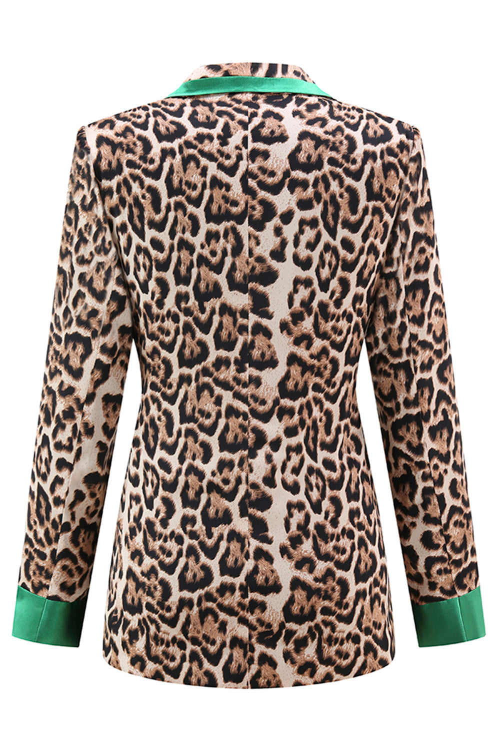 Coffee Leopard Peak Lapel 2 Piece Women Prom Suits