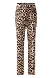 Coffee Leopard Peak Lapel 2 Piece Women Prom Suits