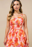 Sunset One Shoulder High-Low Wedding Guest Dress with Ruffles