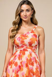 Sunset One Shoulder High-Low Wedding Guest Dress with Ruffles