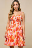 Sunset A Line Short Chiffon Wedding Guest Dress with Pleats