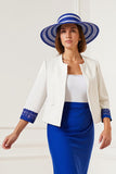 Royal Blue 2 Piece Bodycon Midi Mother of the Bride Dress with Lace