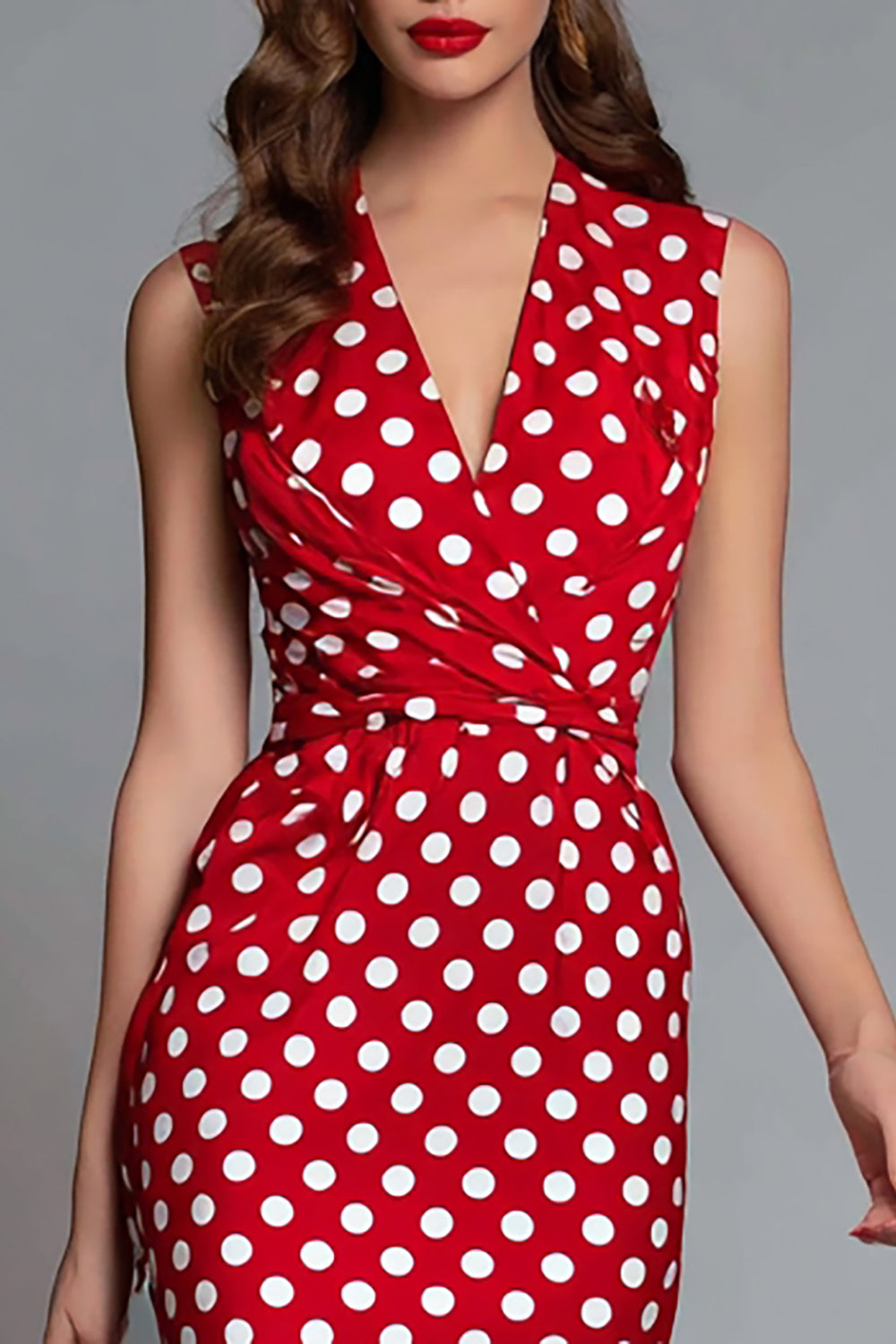 red polka dot bodycon dress Plus Size Polka Dot Short Puff Sleeve Red Spot Bodycon Dress | You + All | Shop Online