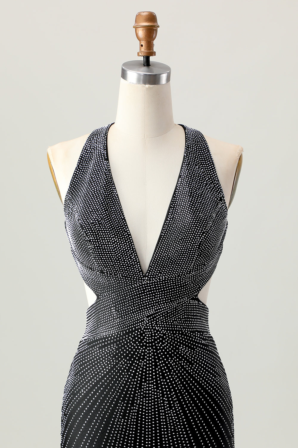 Sparkly Black V-Neck Tight Short Homecoming Dress with Beading