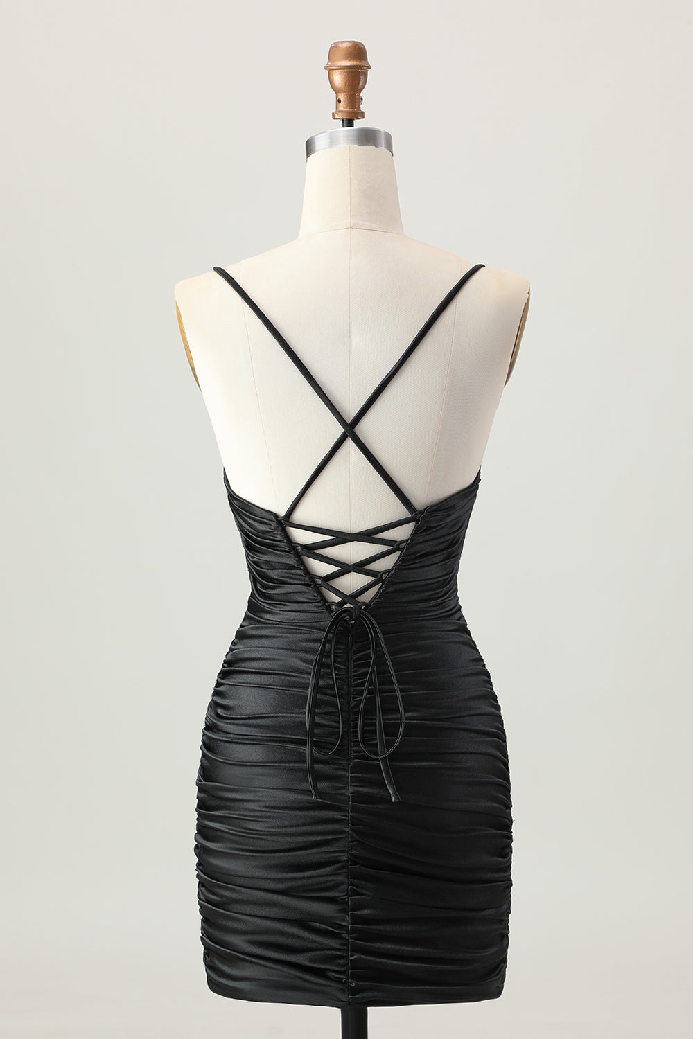 Zapakasa Women Sparkly Black Satin Tight Short Homecoming Dress Cut Out Pleated Spaghetti Straps Lace Up Back Cocktail Dress with Rhinestone Zapakasa Women Sparkly Black Satin Tight Short Homecoming Dress Cut Out Pleated Spaghetti Straps Lace Up Back Cocktail Dress with Rhinestone