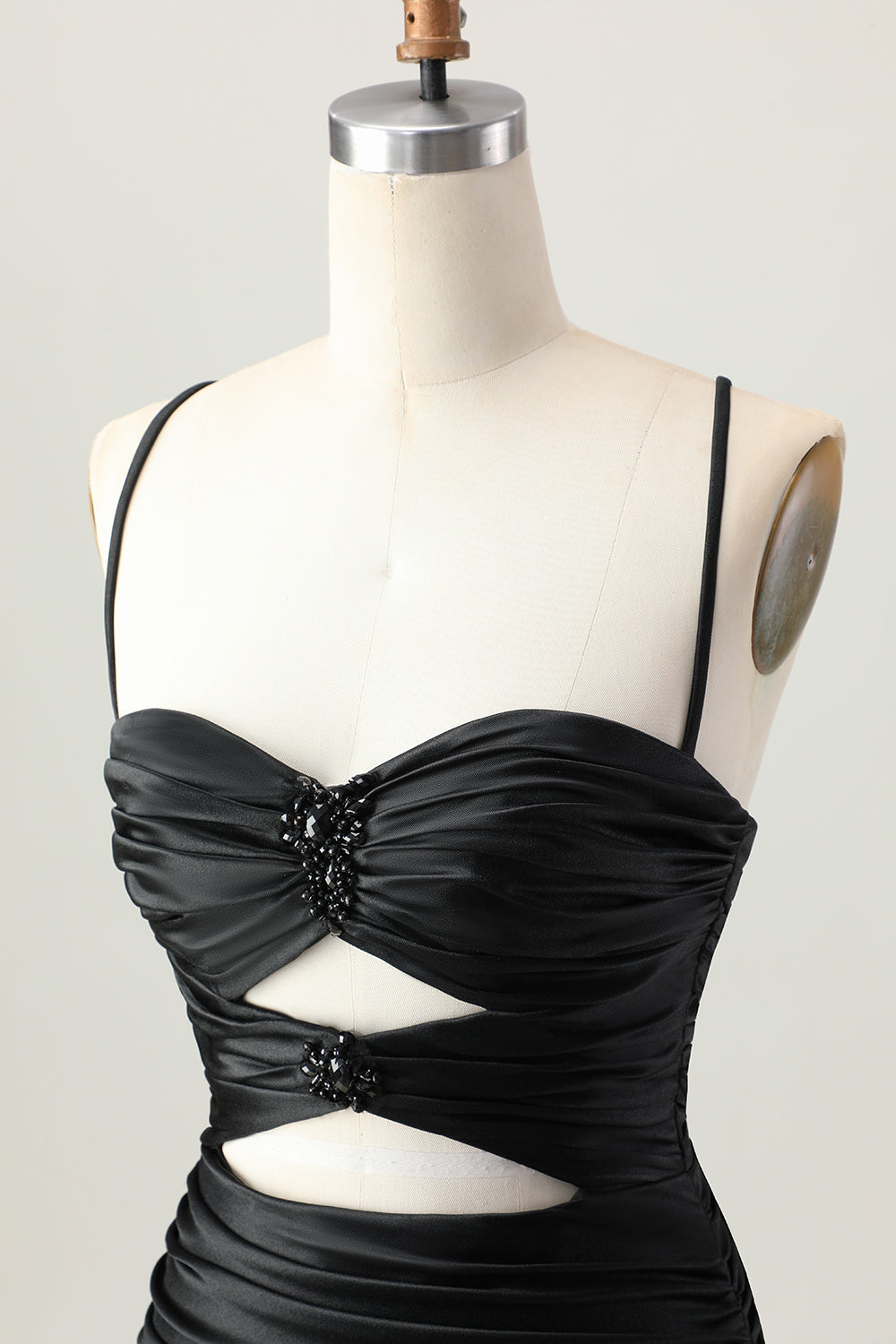 Sparkly Black Cut Out Tight Short Homecoming Dress with Rhinestone