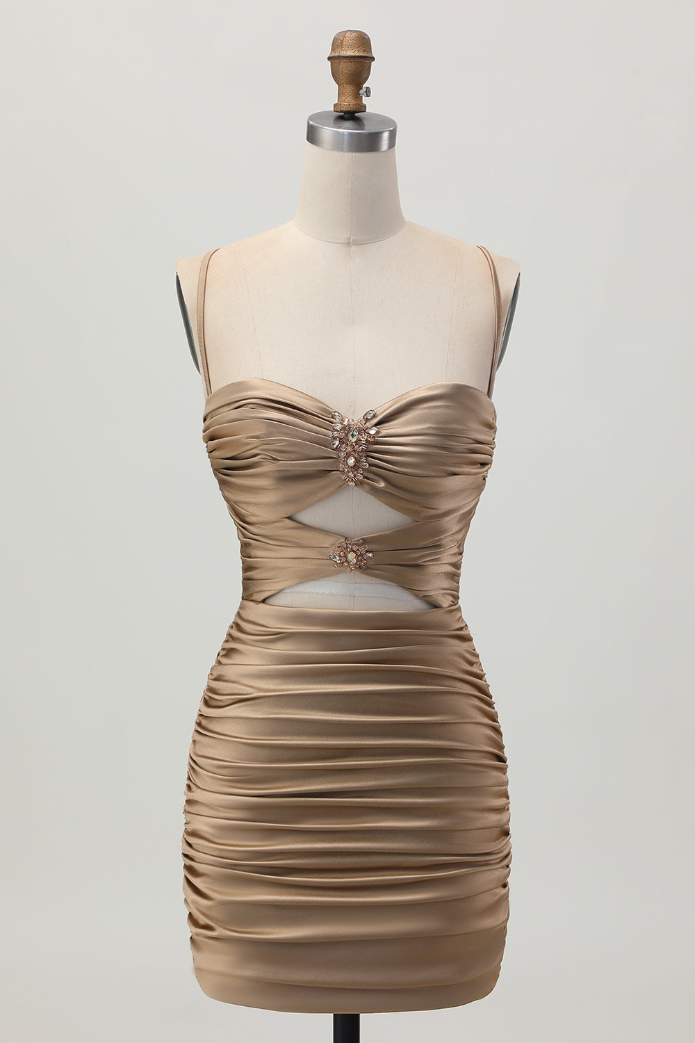 Sparkly Black Cut Out Tight Short Homecoming Dress with Rhinestone