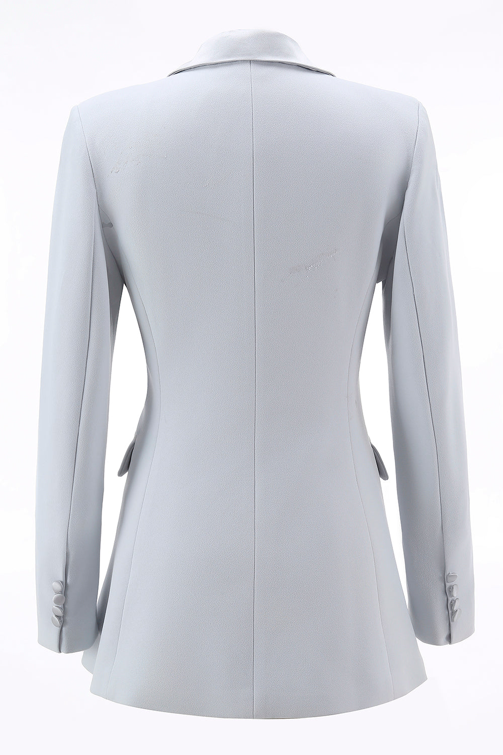 Silver Notched Lapel Double Breasted 2 Piece Women Prom Suits