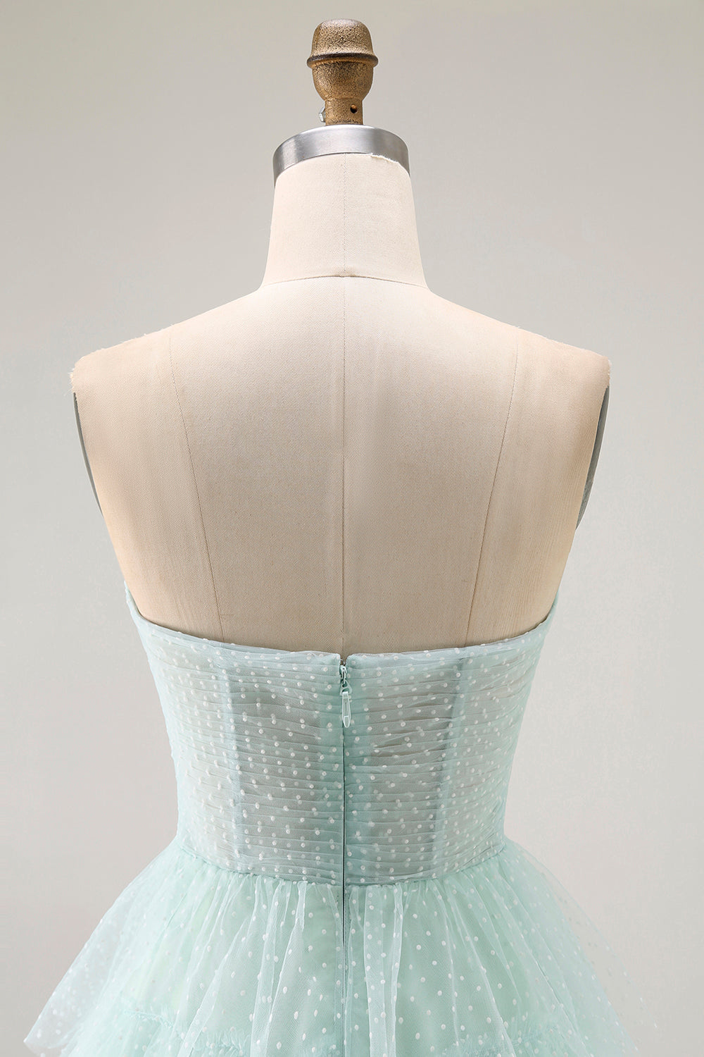 Light Green Sweetheart Tiered Long Prom Dress with Slit