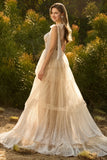 Sparkly Pink Tiered Polka Dots Beaded Long Corset Prom Dress with Ruffles