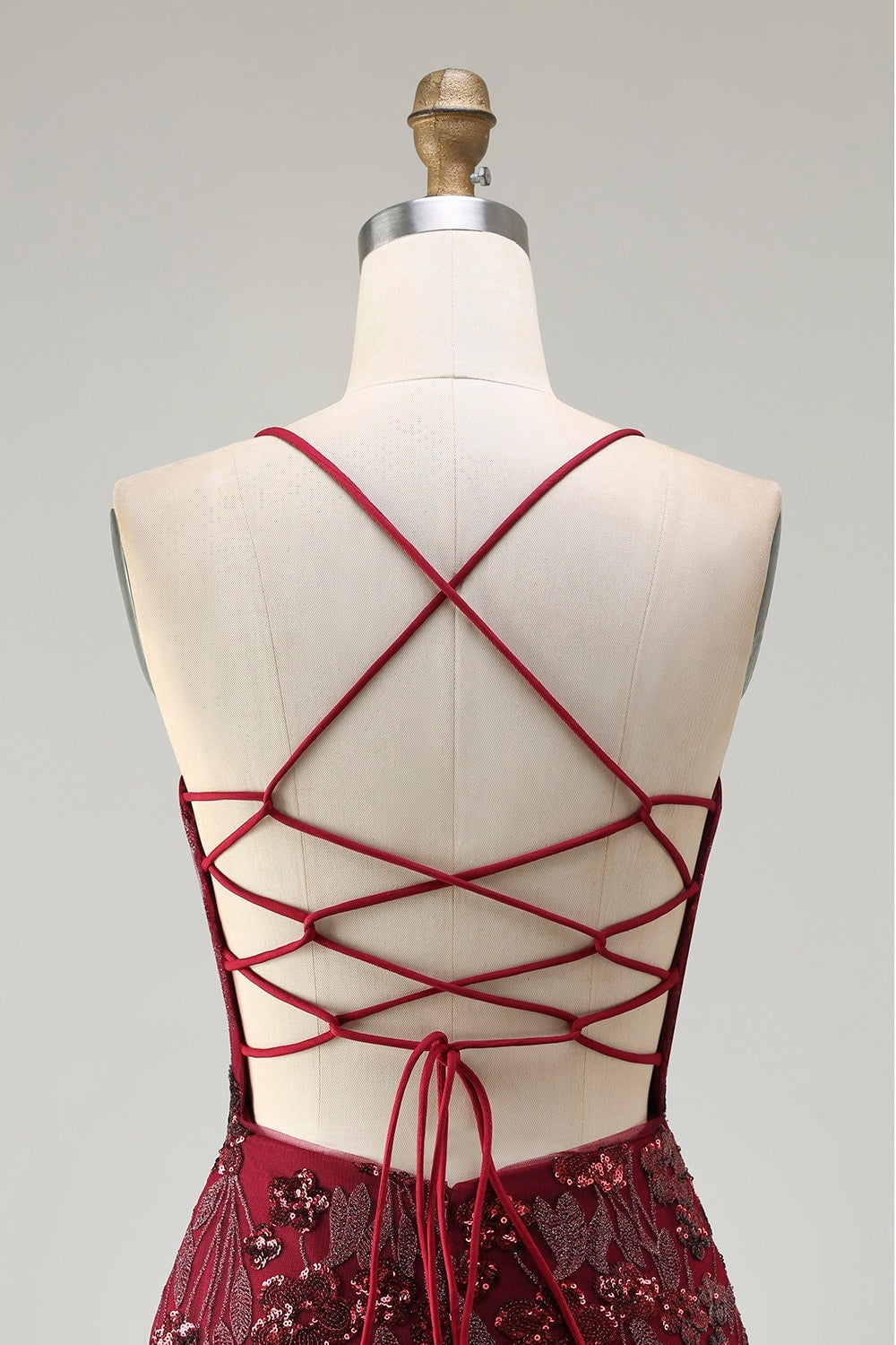 Sparkly Floral Burgundy Mermaid Sequins Long Prom Dress with Beading