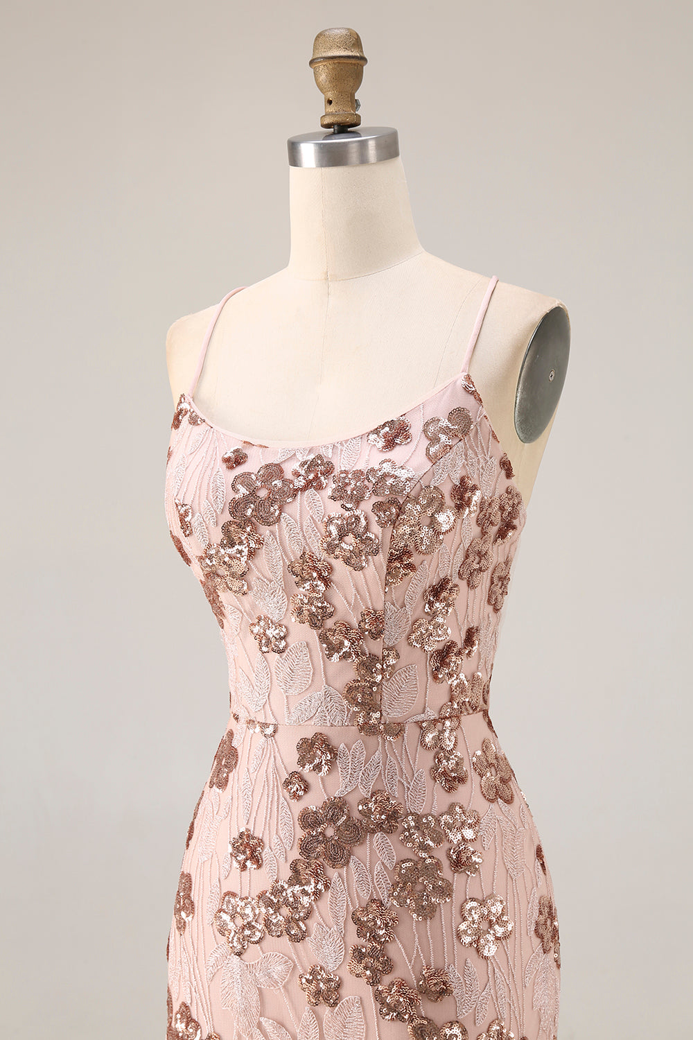 Sparkly Floral Burgundy Mermaid Sequins Long Prom Dress with Beading