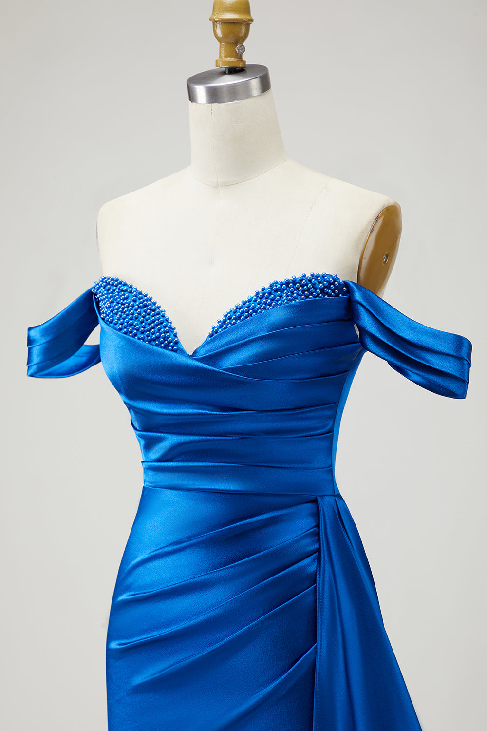 Sparkly Royal Blue Mermaid Long Prom Dress with Slit