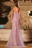 Sparkly Lilac Mermaid Sequins Long Prom Dress with Slit