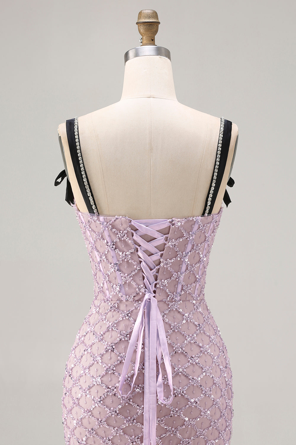 Sparkly Lilac Mermaid Sequins Long Prom Dress with Slit