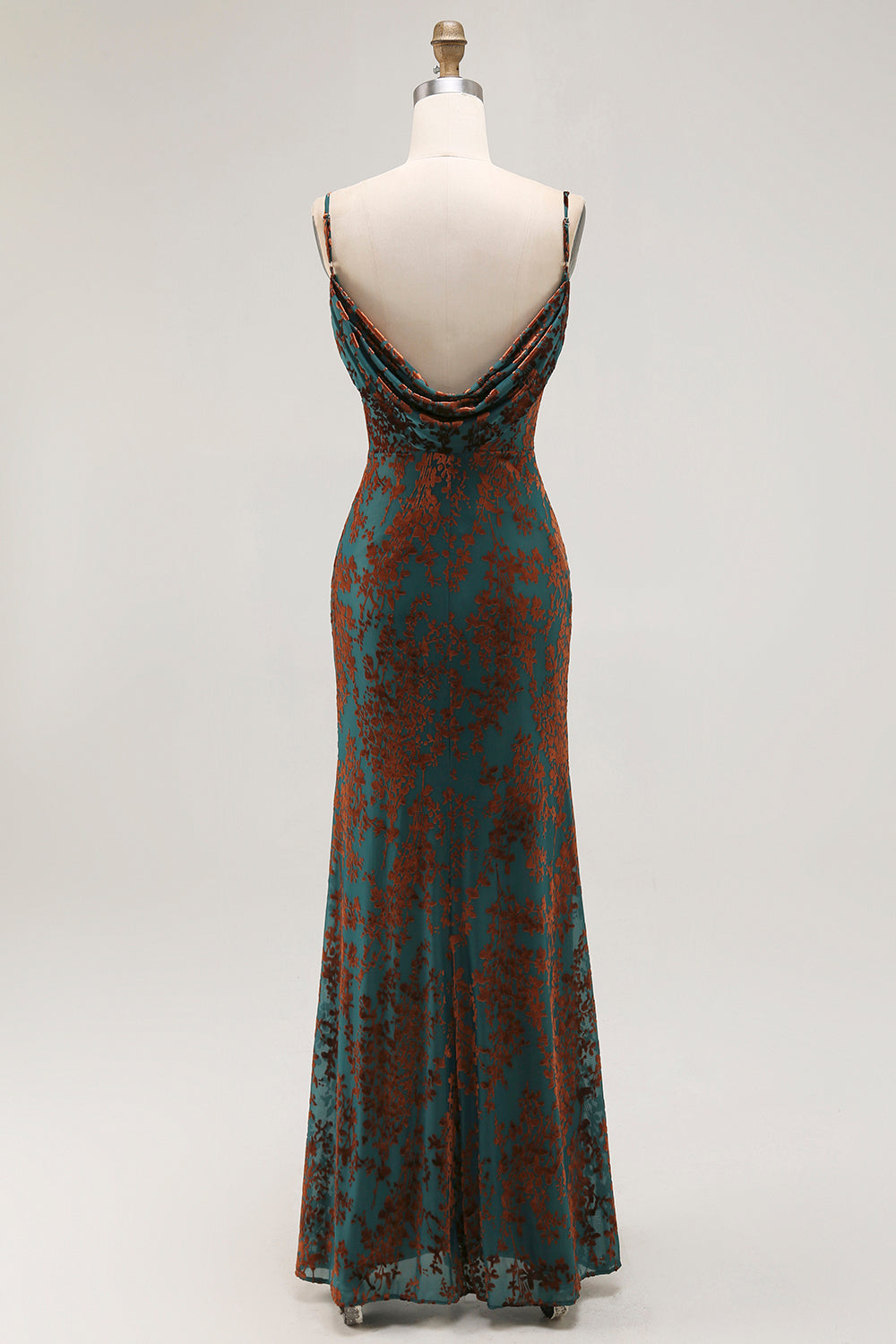 Dark Green Mermaid Velvet Long Wedding Guest Dress with Slit