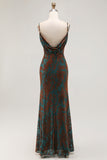 Dark Green Mermaid Velvet Long Wedding Guest Dress with Slit