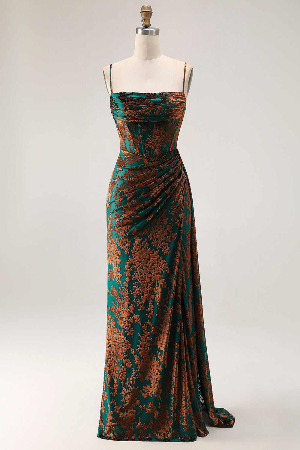 Zapakasa Women Burgundy Corset Velvet Long Wedding Guest Dress with Slit Spaghetti Straps Mermaid Floral Bridesmaid Dress with Side Cape Zapakasa Women Burgundy Corset Velvet Long Wedding Guest Dress with Slit Spaghetti Straps Mermaid Floral Bridesmaid Dress with Side Cape
