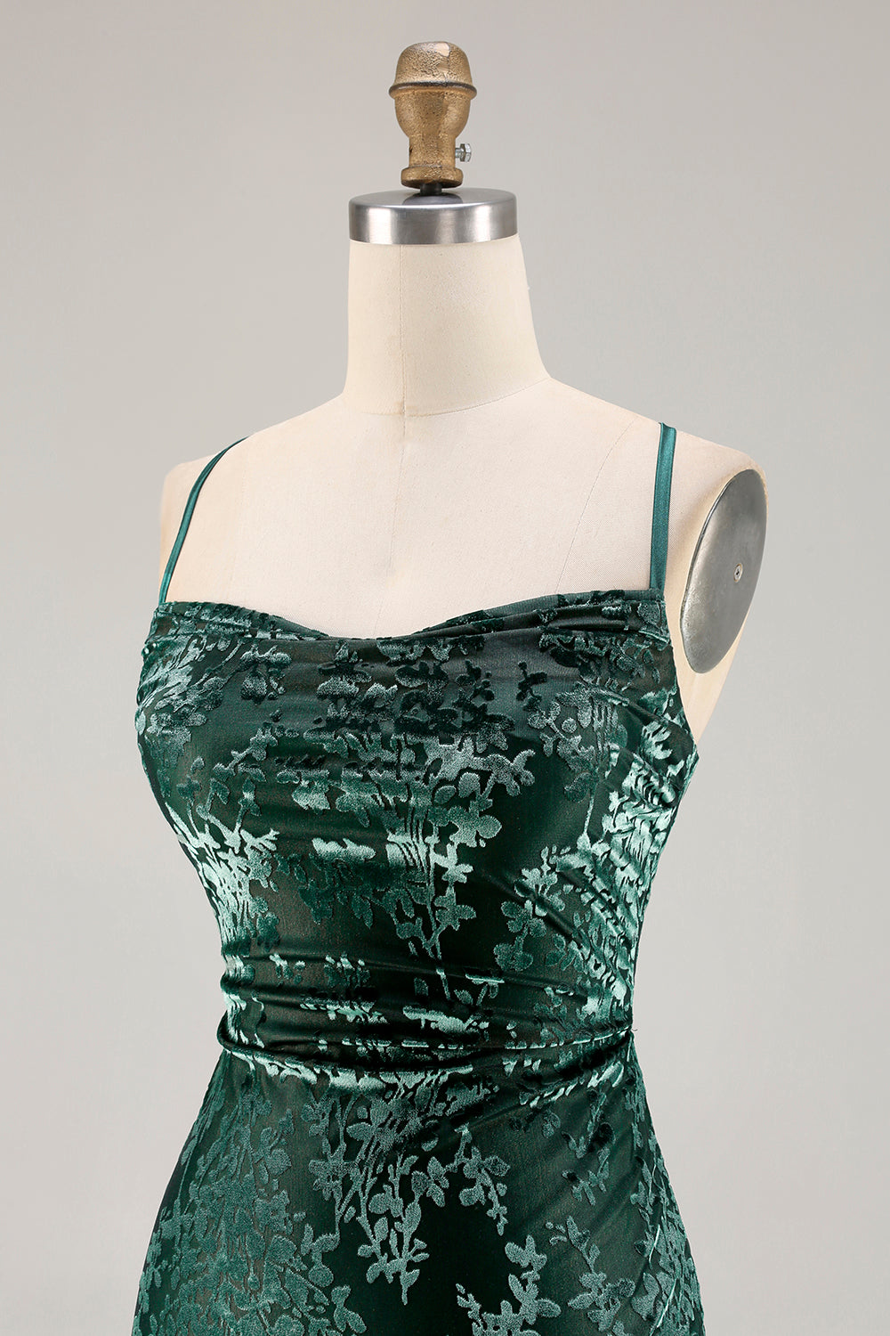 Zapakasa Women Dark Green Velvet Floral Long Bridesmaid Dress Spaghetti Straps Sheath Lace Up Back Wedding Guest Dress Zapakasa Women Dark Green Velvet Floral Long Bridesmaid Dress Spaghetti Straps Sheath Lace Up Back Wedding Guest Dress