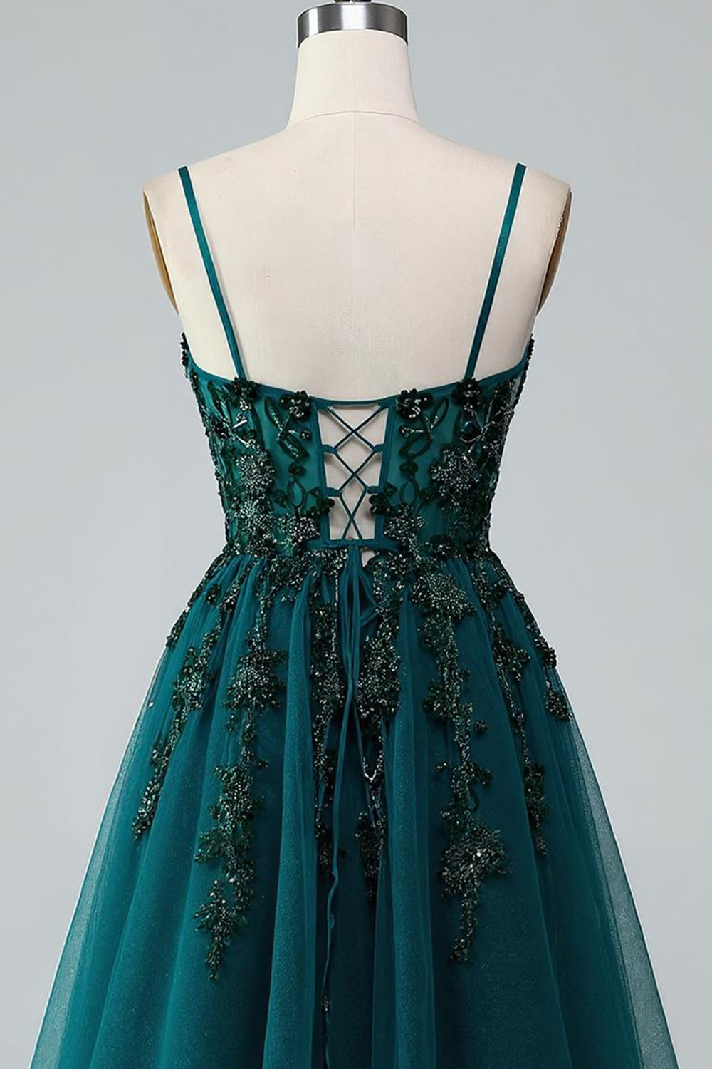 Sparkly Dark Green Short A Line Homecoming Dress with Beading