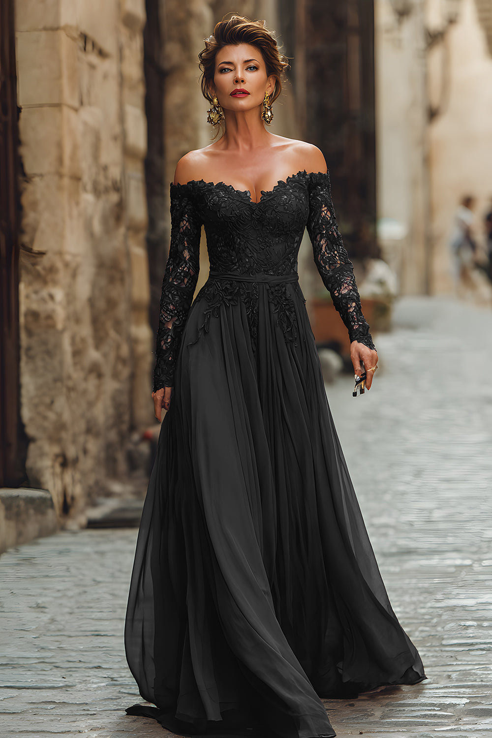 mother of the bride dresses black lace Zapaka Women Cabernet Chiffon Long Sleeves Dress with A Line Off the Shoulder Wedding Guest Dress, Cabernet / custom Gabriela Hearst Gleen Strapless it offers a timeless rust bridesmaid dresses australia Size:Size 8.5