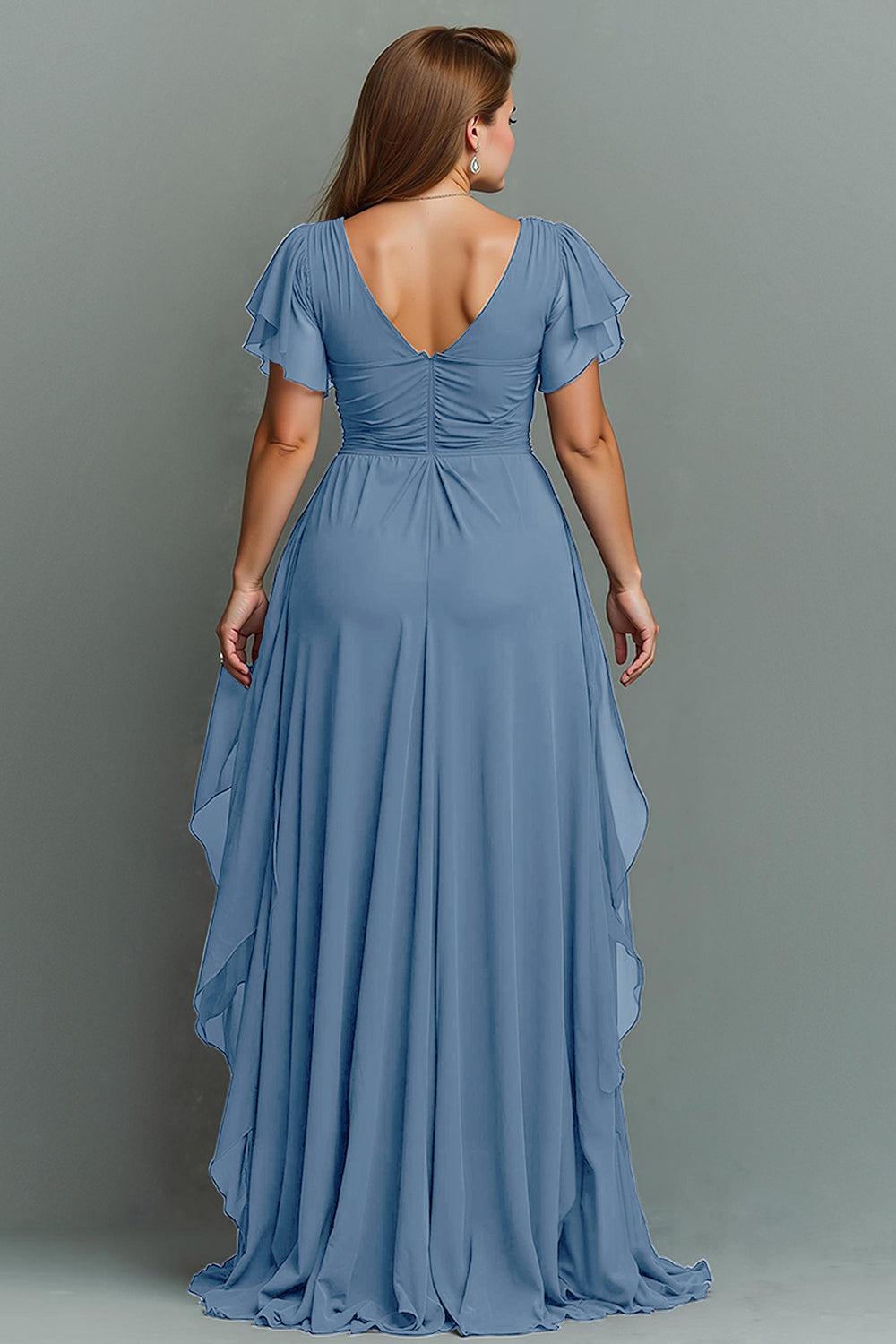 Zapakasa Women Navy Chiffon Long Mother of the Bride Dress with Ruffles Ruched A Line V-Neck Wedding Guest Dress Zapakasa Women Navy Chiffon Long Mother of the Bride Dress with Ruffles Ruched A Line V-Neck Wedding Guest Dress