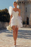 Ivory Tulle Bodycon Short Wedding Dress